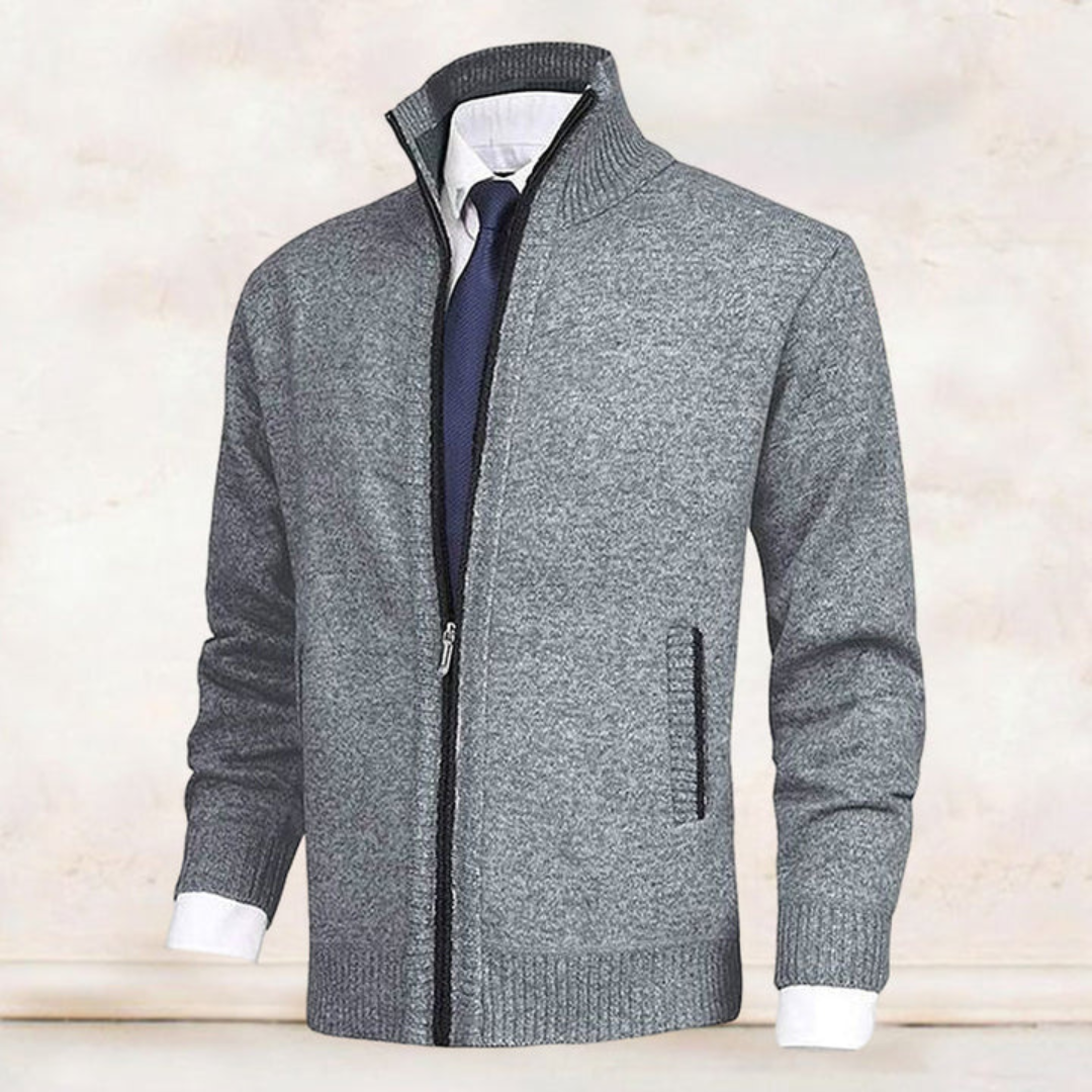 Matteo | Cardigan Collo Alto Con Zip Uomo