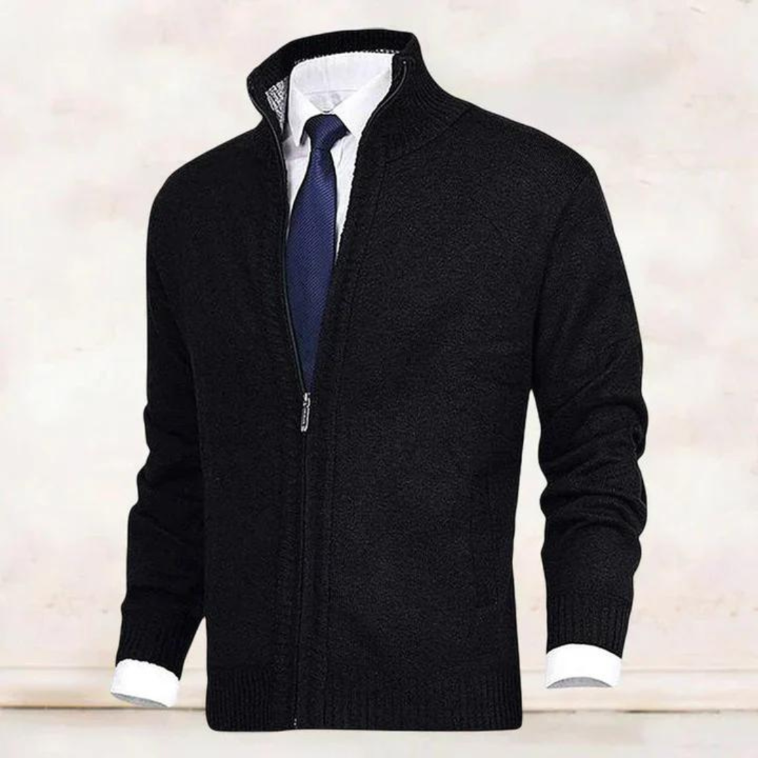 Matteo | Cardigan Collo Alto Con Zip Uomo