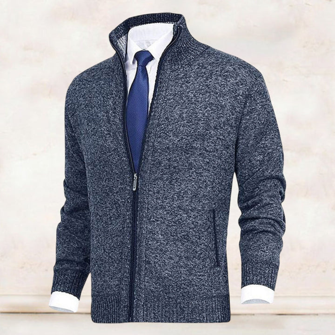 Matteo | Cardigan Collo Alto Con Zip Uomo