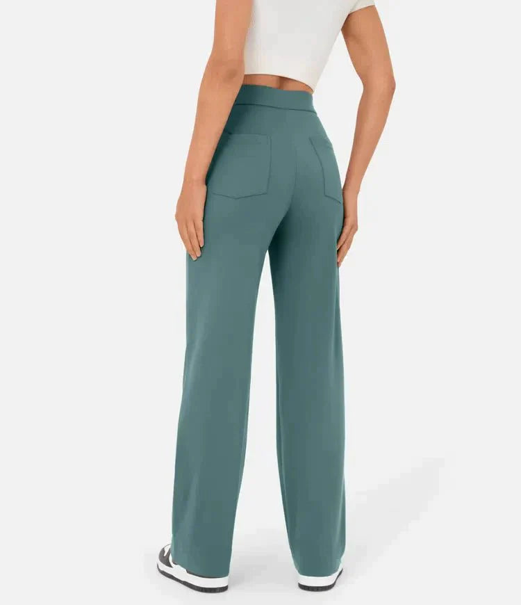 Pantaloni Casual Elasticizzati a Vita Alta